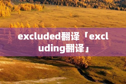 excluded翻译「excluding翻译」