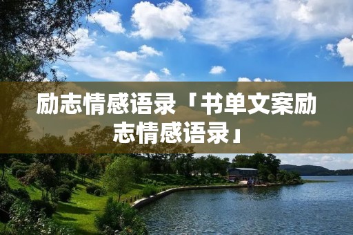 励志情感语录「书单文案励志情感语录」