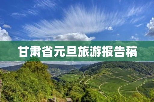 甘肃省元旦旅游报告稿