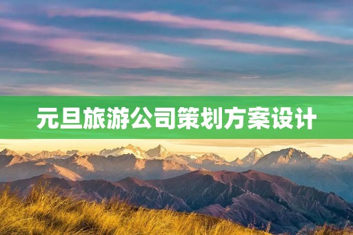 元旦旅游公司策划方案设计