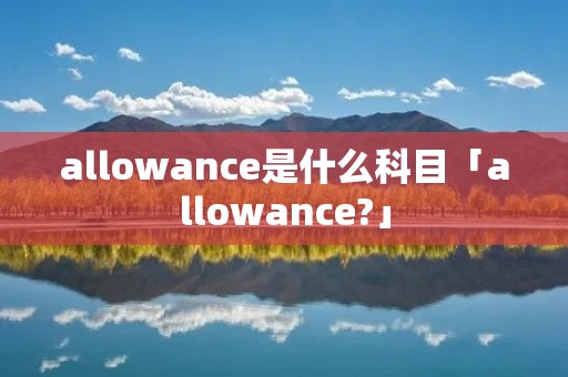 allowance是什么科目「allowance?」