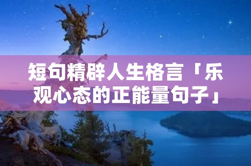 短句精辟人生格言「乐观心态的正能量句子」