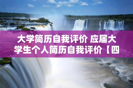 大学简历自我评价 应届大学生个人简历自我评价【四篇】