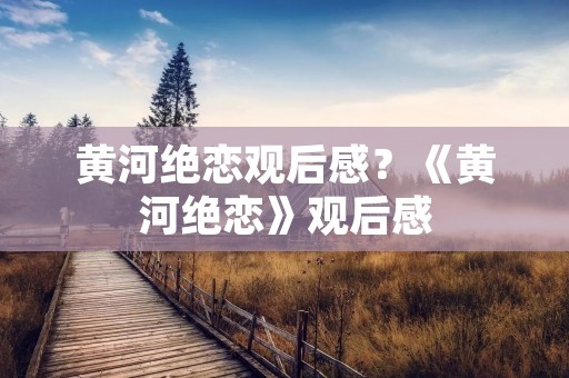 黄河绝恋观后感?《黄河绝恋》观后感