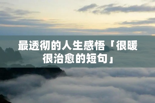 最透彻的人生感悟「很暖很治愈的短句」