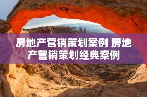 房地产营销策划案例 房地产营销策划经典案例