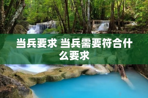 当兵要求 当兵需要符合什么要求