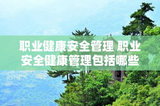 职业健康安全管理 职业安全健康管理包括哪些主要内容