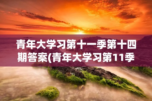 青年大学习第十一季第十四期答案(青年大学习第11季时间)