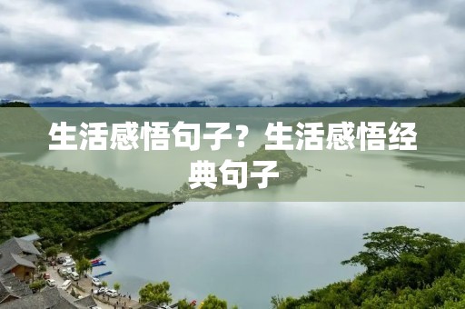 生活感悟句子？生活感悟经典句子