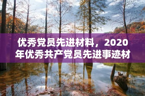 优秀党员先进材料,2020年优秀共产党员先进事迹材料范文