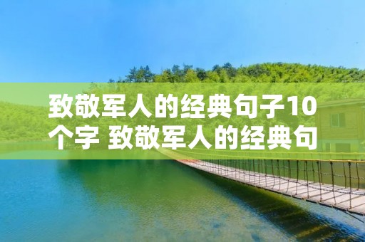 致敬军人的经典句子10个字 致敬军人的经典句子10个字是什么