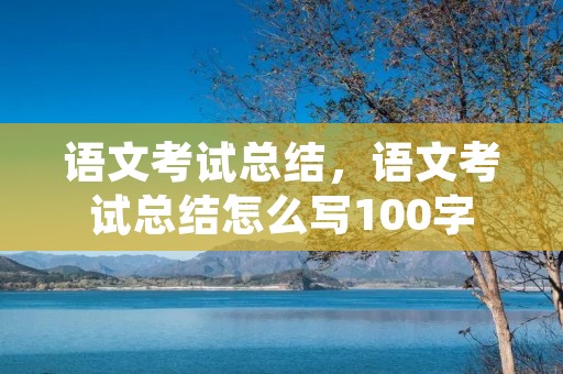 语文考试总结,语文考试总结怎么写100字