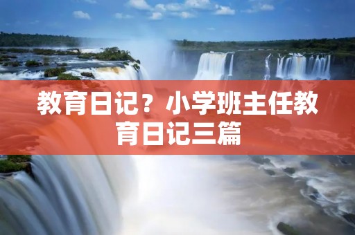 教育日记？小学班主任教育日记三篇