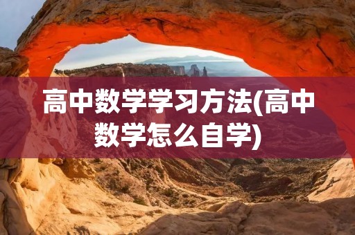高中数学学习方法(高中数学怎么自学)