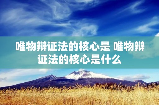 唯物辩证法的核心是 唯物辩证法的核心是什么