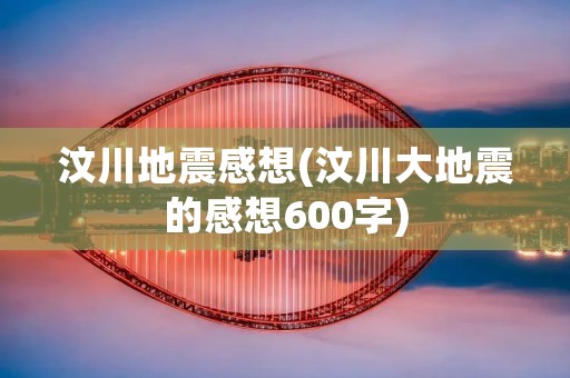 汶川地震感想(汶川大地震的感想600字)