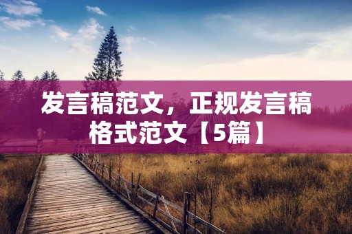 发言稿范文，正规发言稿格式范文【5篇】
