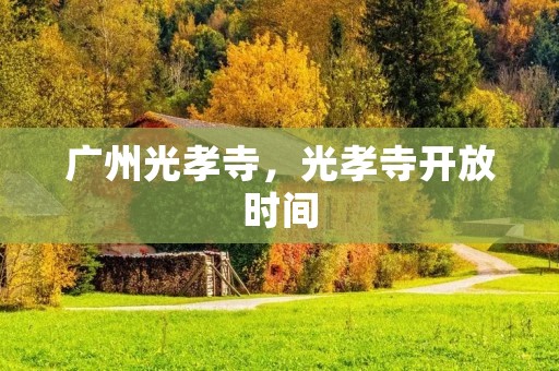 广州光孝寺,光孝寺开放时间