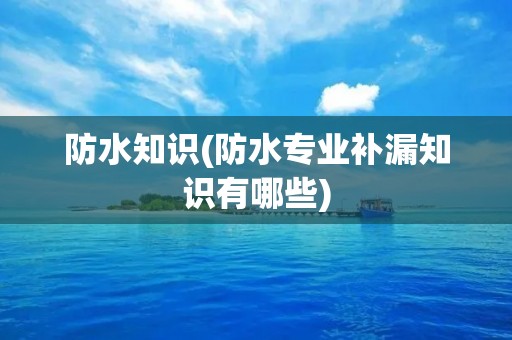 防水知识(防水专业补漏知识有哪些)