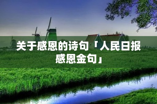关于感恩的诗句「人民日报感恩金句」