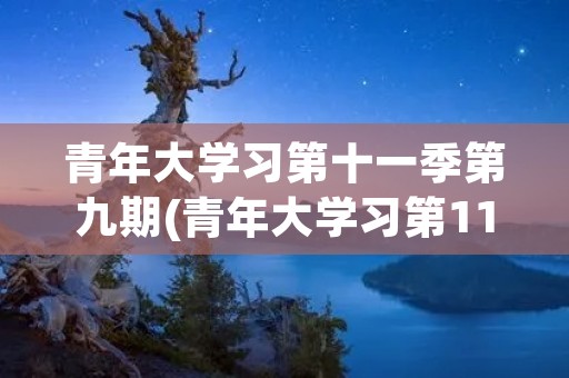 青年大学习第十一季第九期(青年大学习第11季时间)