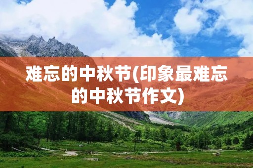 难忘的中秋节(印象最难忘的中秋节作文)