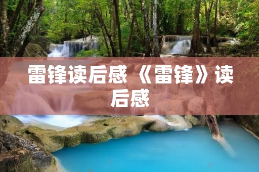 雷锋读后感 《雷锋》读后感