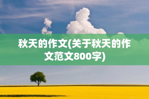 秋天的作文(关于秋天的作文范文800字)