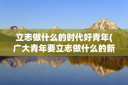 立志做什么的时代好青年(广大青年要立志做什么的新时代好青年)
