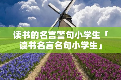 读书的名言警句小学生「读书名言名句小学生」