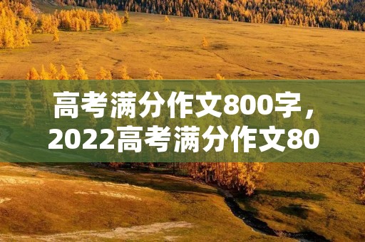 高考满分作文800字，2022高考满分作文800字