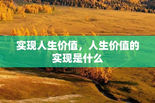 实现人生价值，人生价值的实现是什么