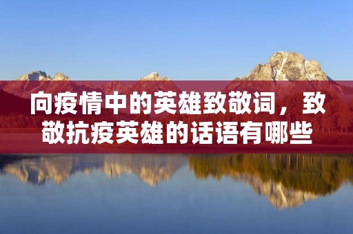 向疫情中的英雄致敬词，致敬抗疫英雄的话语有哪些