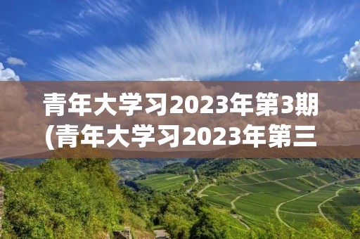 青年大学习2023年第3期(青年大学习2023年第三期的学习答案是什么)