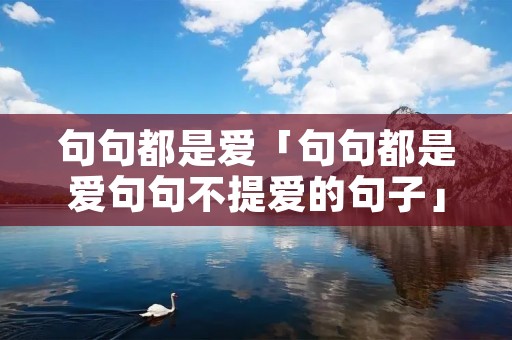 句句都是爱「句句都是爱句句不提爱的句子」