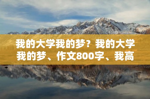 我的大学我的梦?我的大学我的梦、作文800字、我高三、
