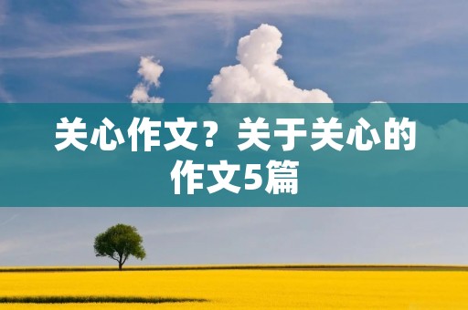 关心作文?关于关心的作文5篇