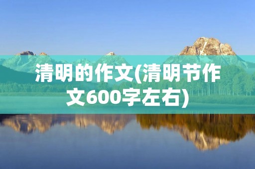 清明的作文(清明节作文600字左右)