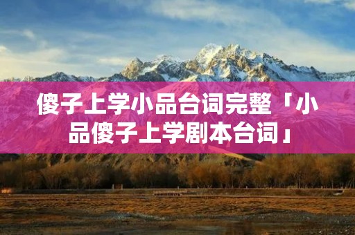 傻子上学小品台词完整「小品傻子上学剧本台词」