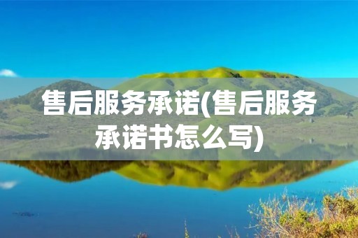 售后服务承诺(售后服务承诺书怎么写)