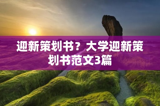 迎新策划书？大学迎新策划书范文3篇