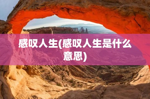 感叹人生(感叹人生是什么意思) 感叹人生(感叹人生是什么意思)