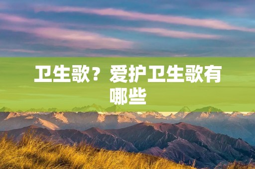 卫生歌？爱护卫生歌有哪些