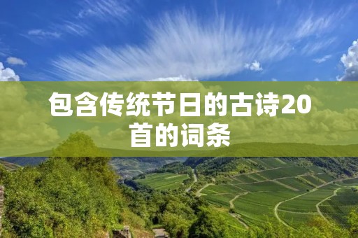 包含传统节日的古诗20首的词条