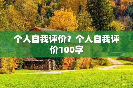 个人自我评价？个人自我评价100字