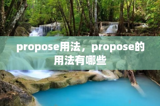 propose用法，propose的用法有哪些