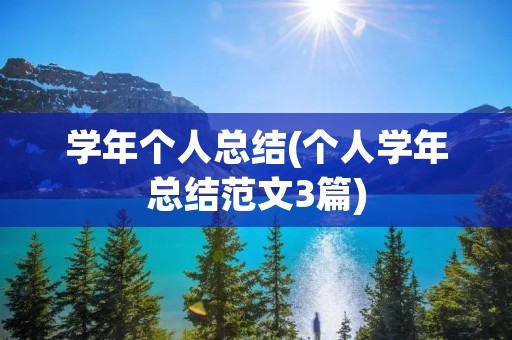 学年个人总结(个人学年总结范文3篇)