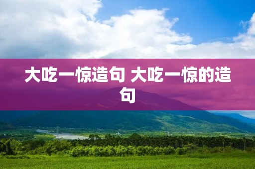大吃一惊造句 大吃一惊的造句