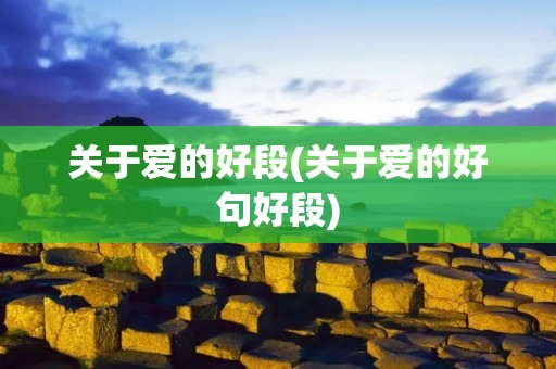 关于爱的好段(关于爱的好句好段)